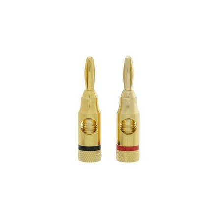 Cable Wholesale Banana Plug for Speaker Cable, Brass, Black and Red, 2PK 30C3-4168B